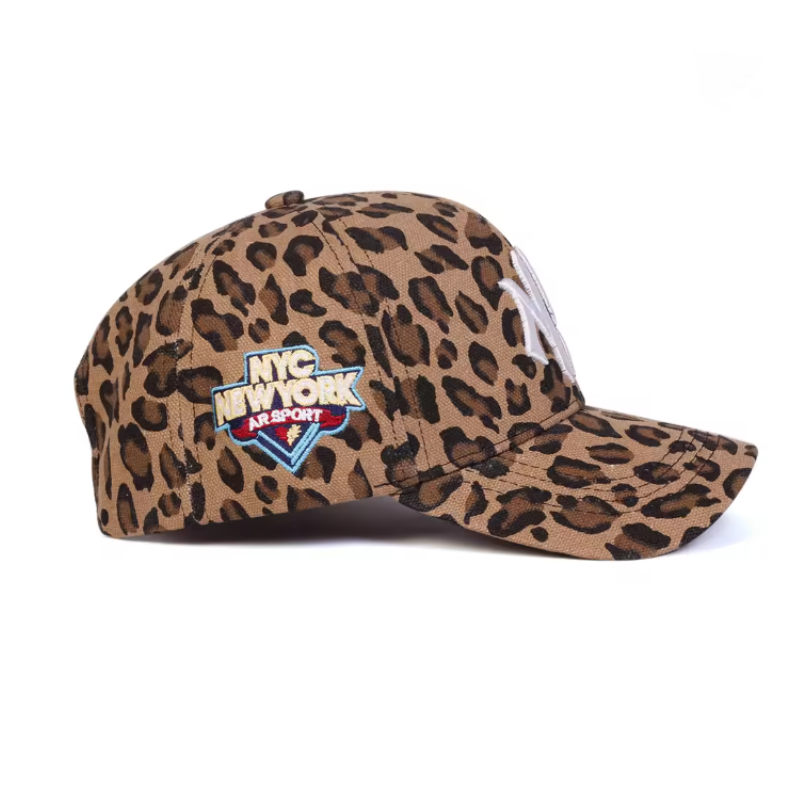 NG Letter Embroidered Leopard Print Baseball Cap