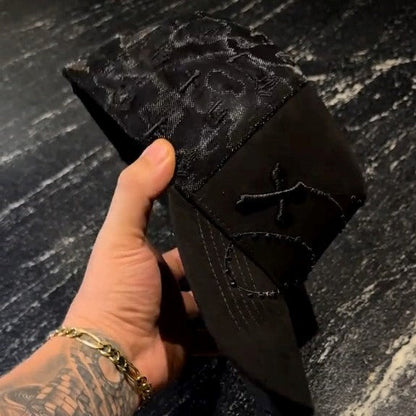 Black Cross Chain Cap