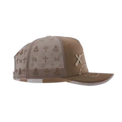 Brown Cross Chain Cap