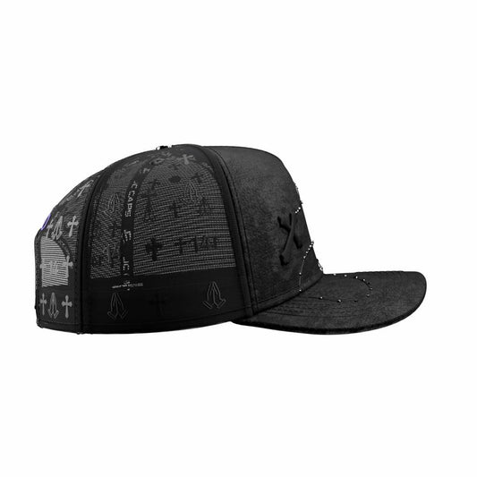Black Cross Chain Cap