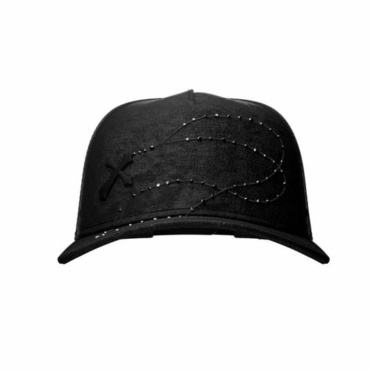 Black Cross Chain Cap